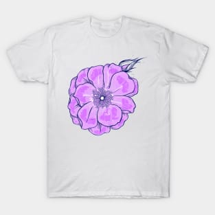 Pink flower with hidden Heart Awareness Ribbon in one of the petals T-Shirt